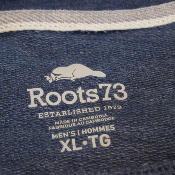 Roots 73 Blue Three-Button Henley Size XL Cotton/Poly Blend EUC - Picture 6 of 10